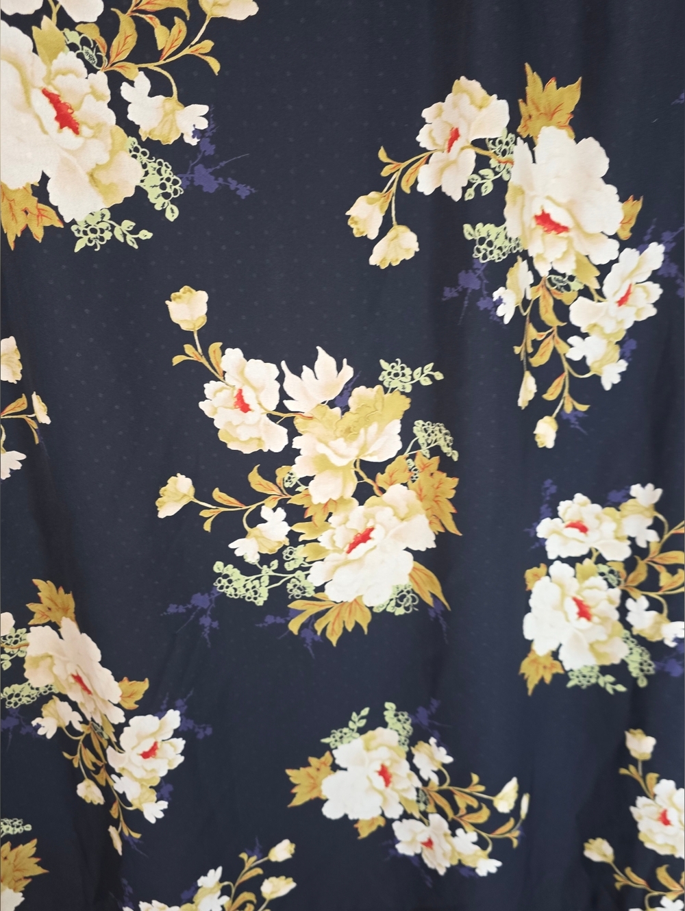 Reversible‎ Polka Dot Floral Midi/Maxi Skirt Navy Chiffon Boho Cottagecore 2x/3x - Picture 5 of 9